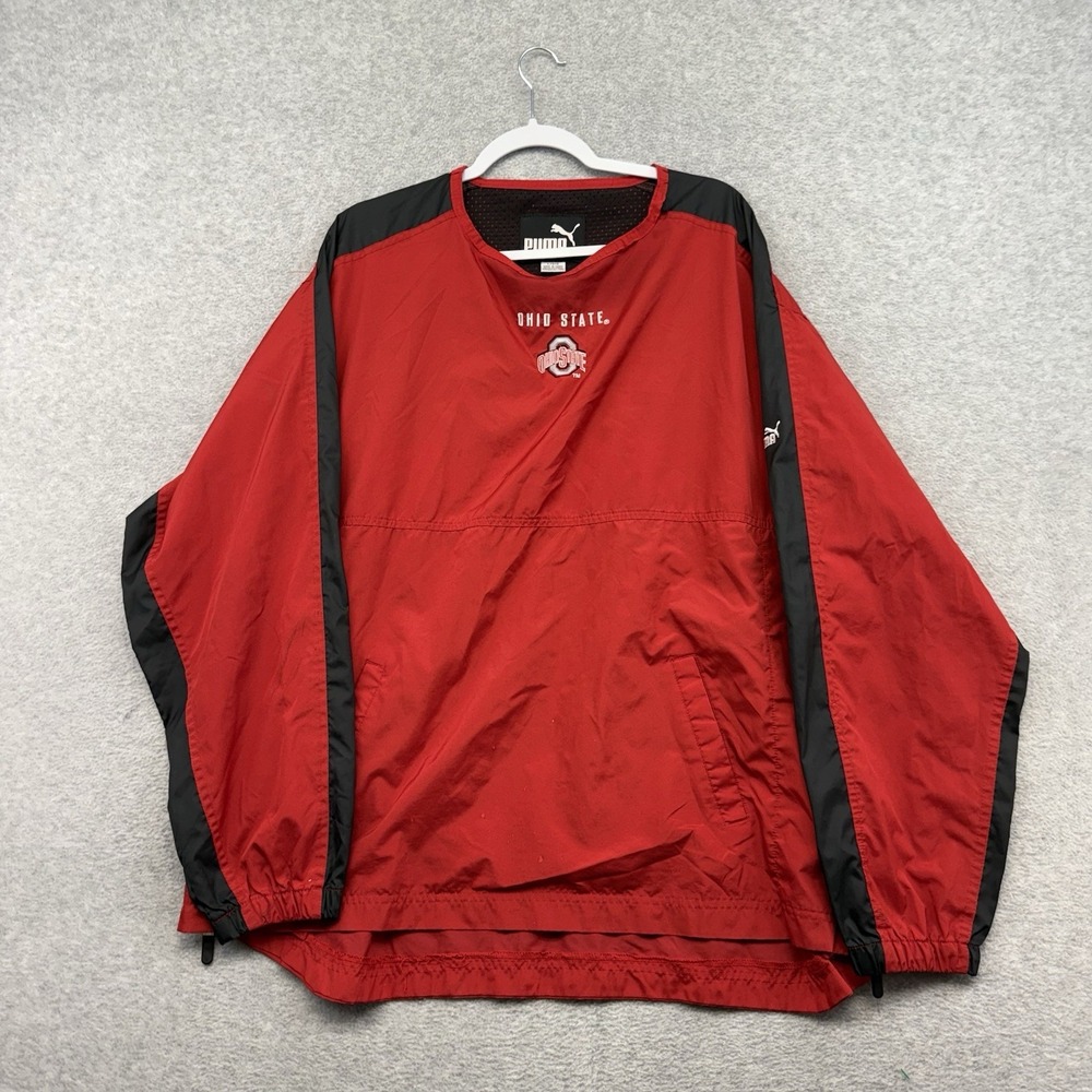 Vintage Ohio State Buckeyes Puma Pullover Windbreaker Jacket Mens Large 90s